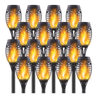 Solar Lights Outdoor 99 LED Higher & Larger Flickering Flame Solar
